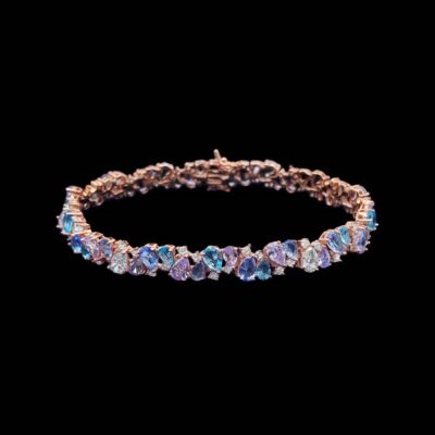 Pulsera Baccara de plata rosa y cuarzos Talismán