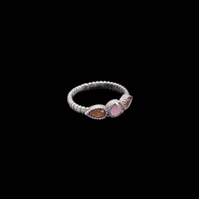 Anillo Enigma de plata y cuarzo rosa Coartada